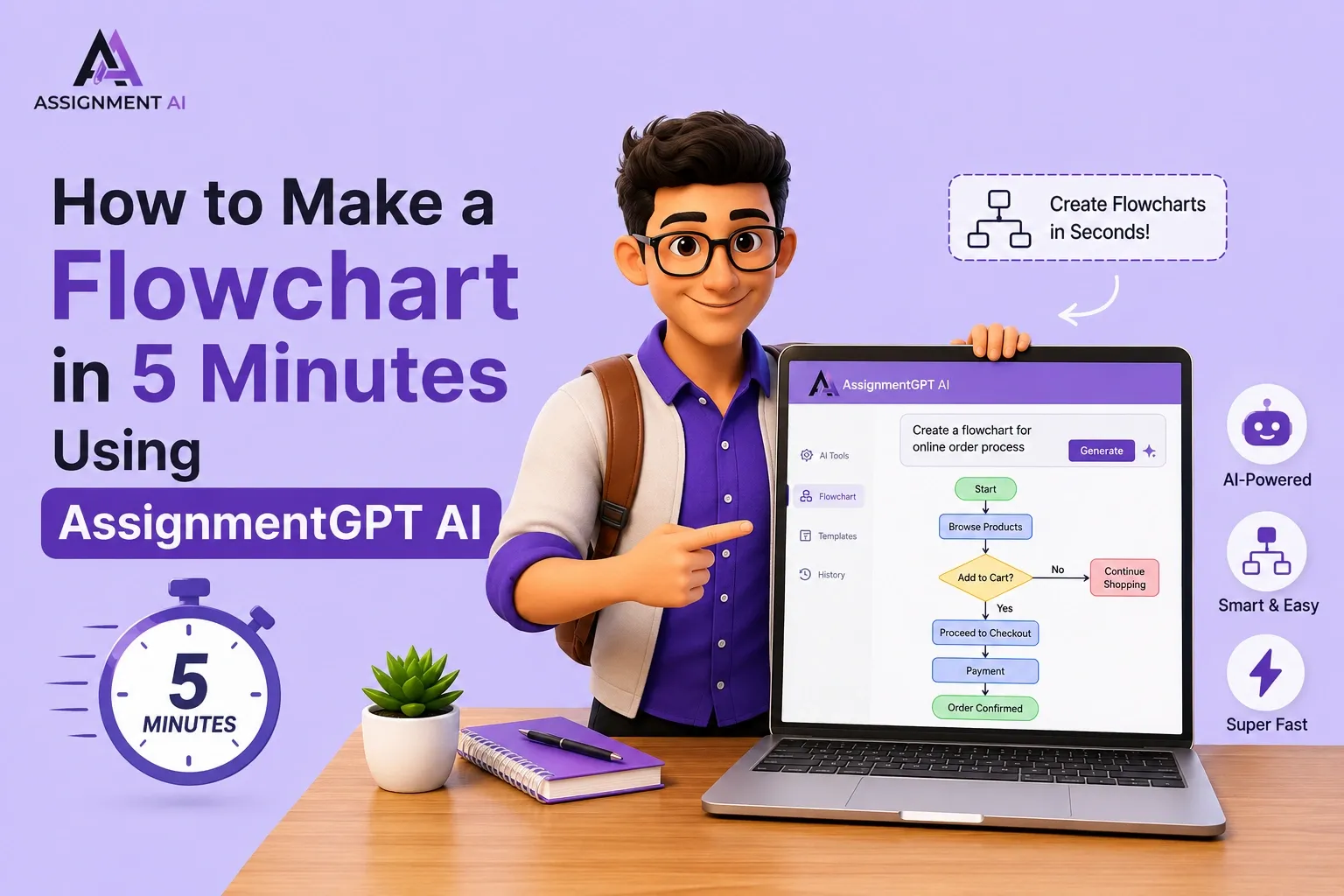 How to Make a Flowchart in 5 Minutes Using AssignmentGPT AI