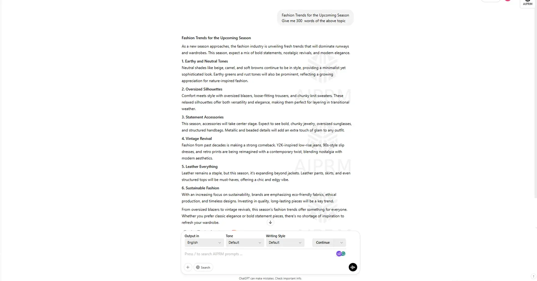 Create a ChatGPT Content