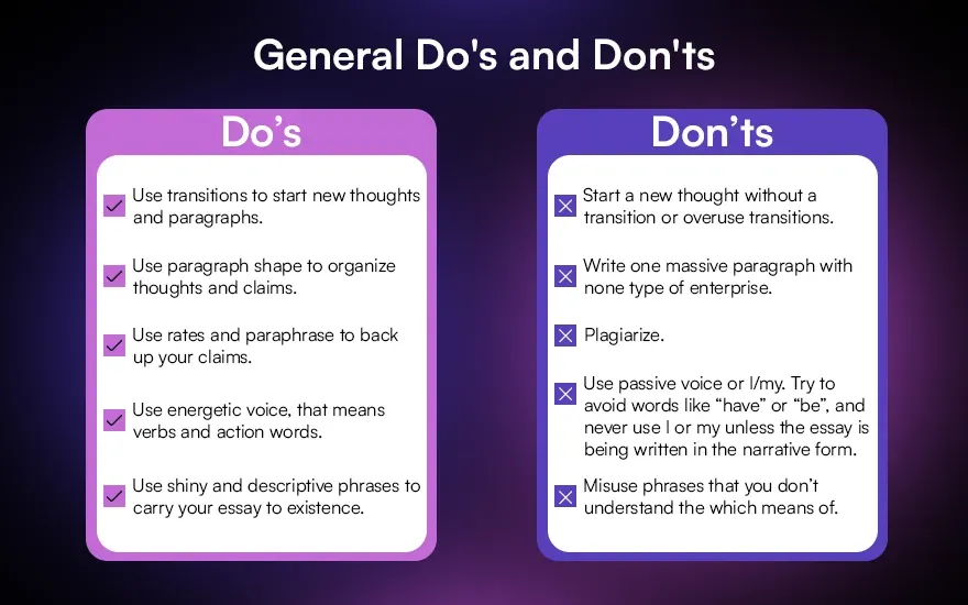 General Do's and Don'ts General Do's and Don'ts
