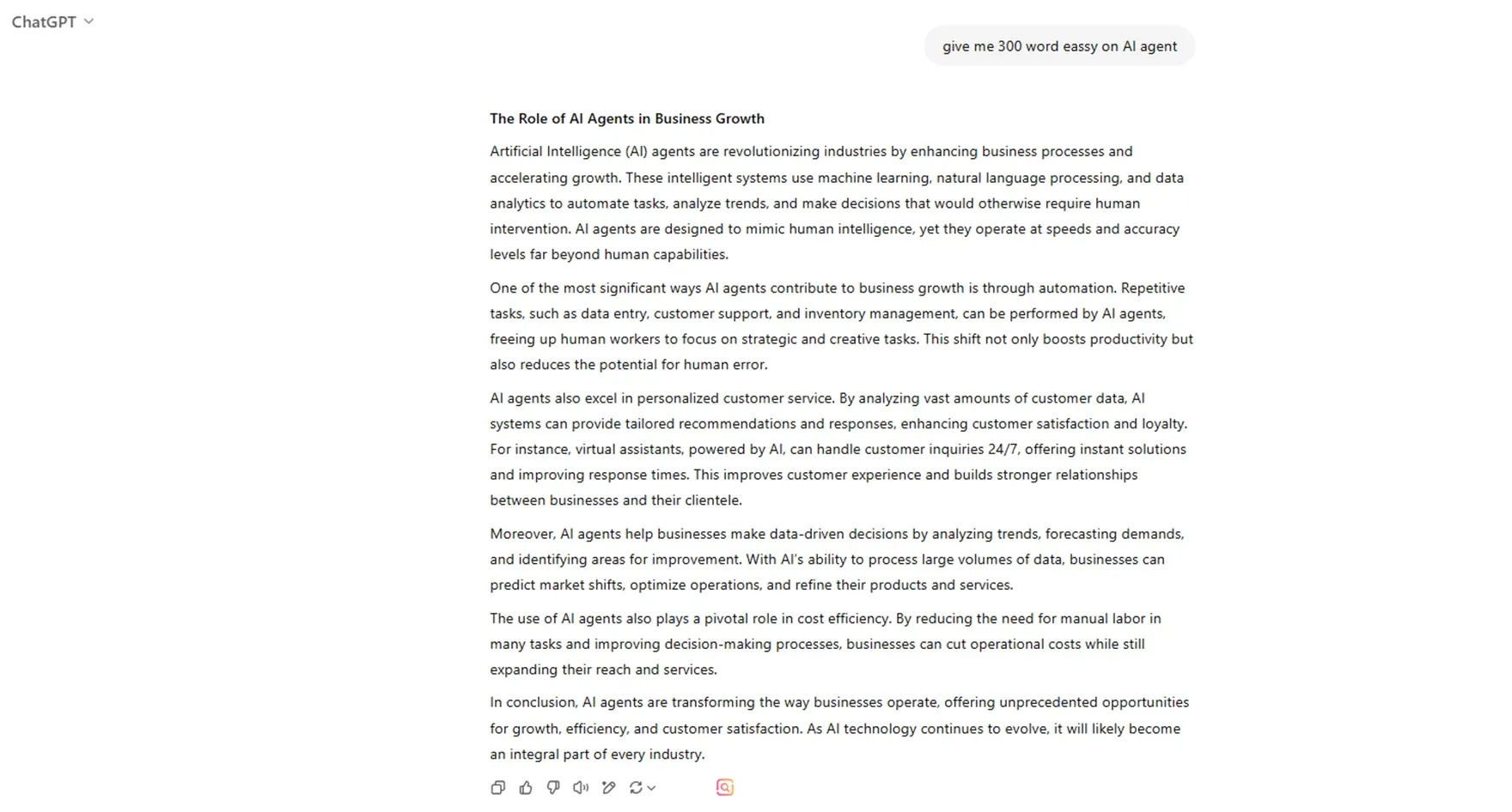 Generating a ChatGPT Paragraph