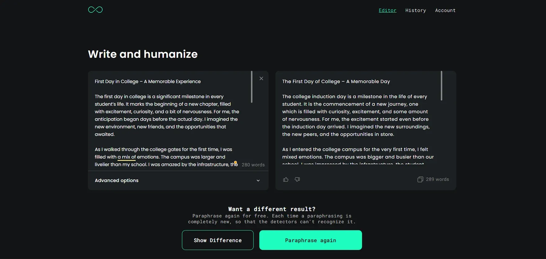 Humanize AI Content in GPTinf