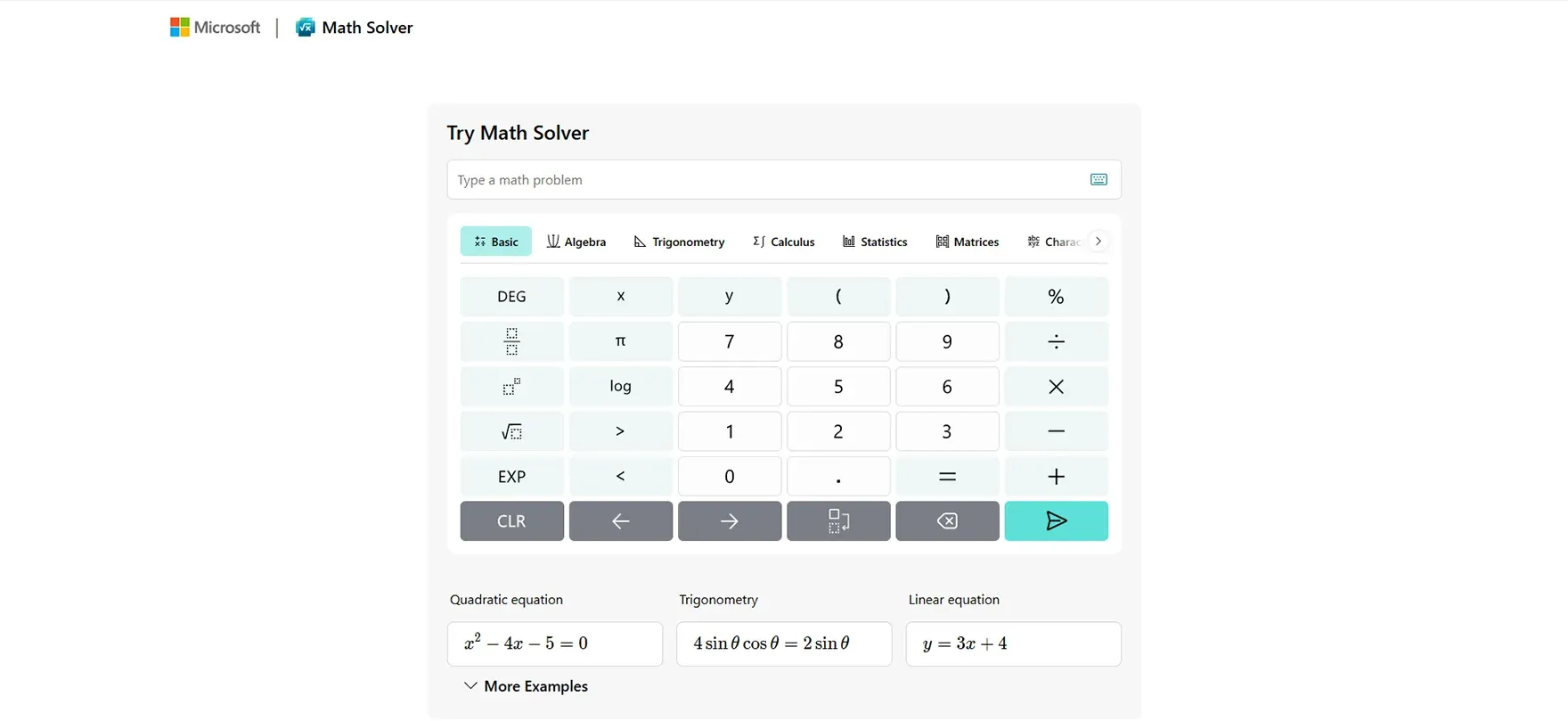 Microsoft Math Solver